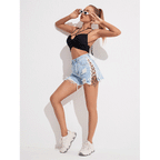 High Waist Slimming Lace-up Denim Shorts Women Summer Slim Fit Slim Fit Pants STYLEBOBON