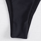 Solid Color Lace up Three Point Sexy Split Bikini Brazilian Beach Triangle Swimming Trunks Swimsuit