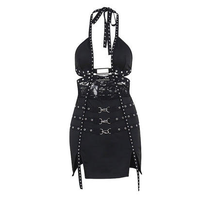 Sexy Slim Fit Hollow Out Cutout Dress Women Spring Sexy Backless Hip Dress
