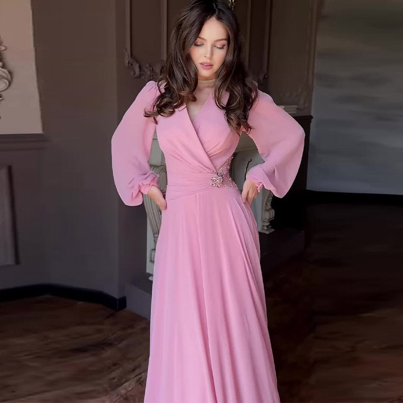 Summer Long Elegant Graceful Stitching Floral Waist Dress Babeloon