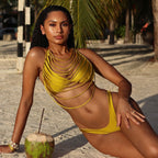 Solid Color Bikini Short Skirt Three Piece Set Sexy Triangle Women Bikini Thunder