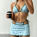 Polka Dot Sweet Spicy Bikini Pure Want to Contrast Color Girl Polka Dot Split Swimsuit Island Holiday Twingo
