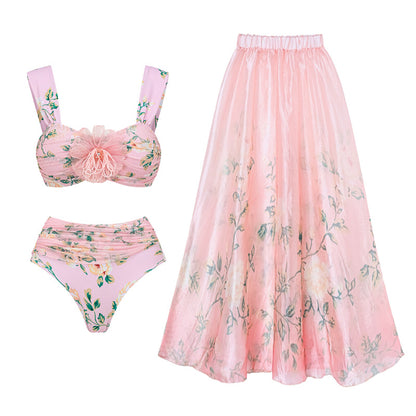 Pink Split Swimsuit Suit