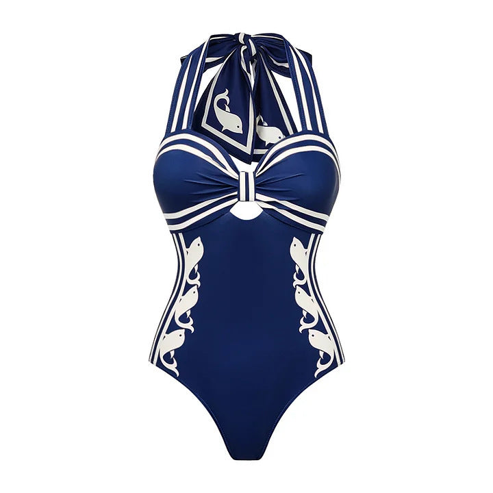 Blue One-Piece Swimsuit