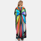 Robe de plage ample grande taille imprimée en rayonne, robe longue de vacances, chemise de protection solaire pour femmes