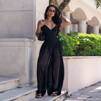 Women Clothing Summer Sexy Mesh Camisole Jumpsuit Miss Siss