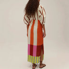 Spring Summer Positioning Printing Linen Dress Casual Vacation Loose Dress Oyrina