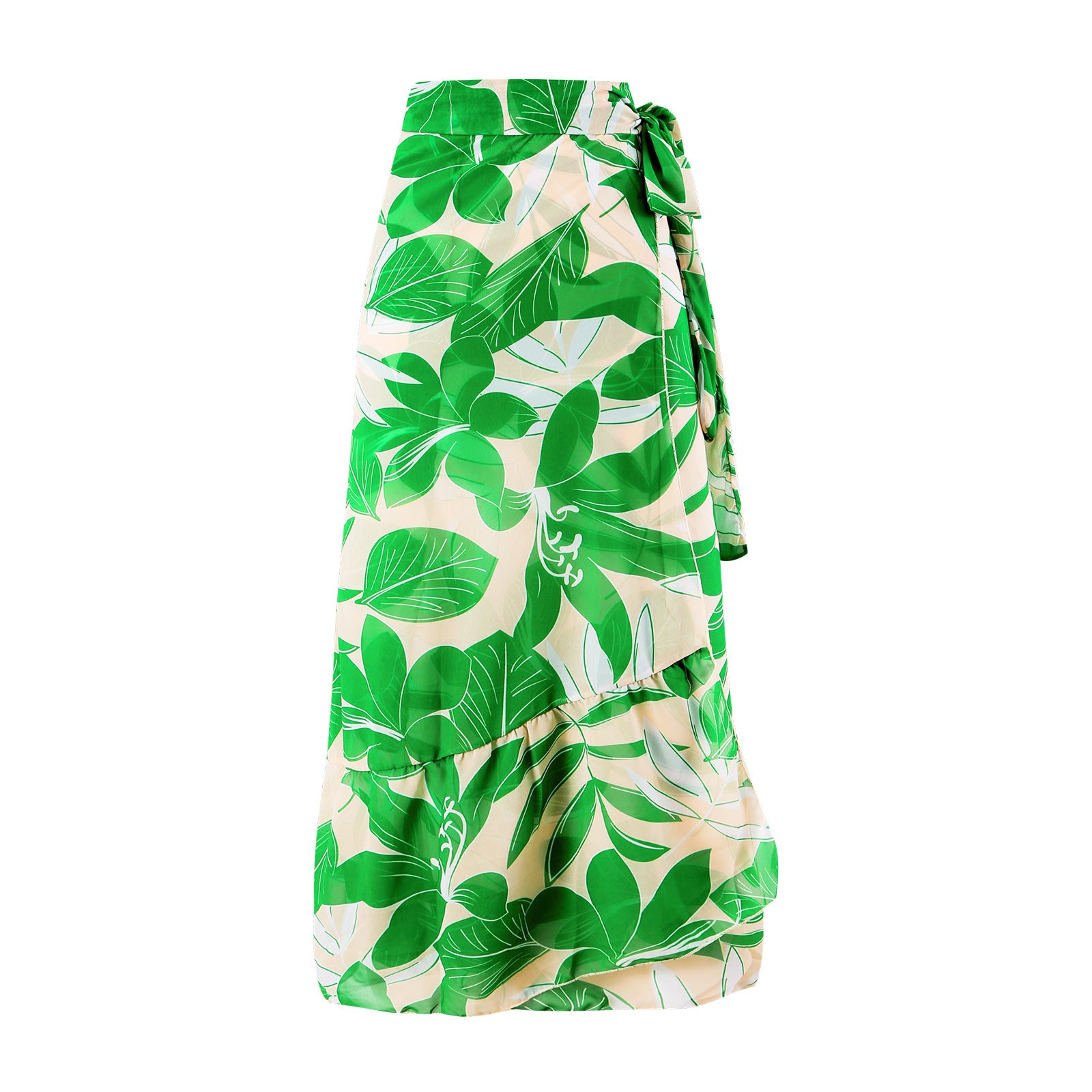 Maillot de bain une pièce amincissant pour femme, style rétro, imprimé vert, robe en mousseline de soie