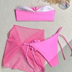 Bikini Sexy Three Piece Set Swimsuit Women Three Dimensional Big Floral Bikini Swimsuit Chimie