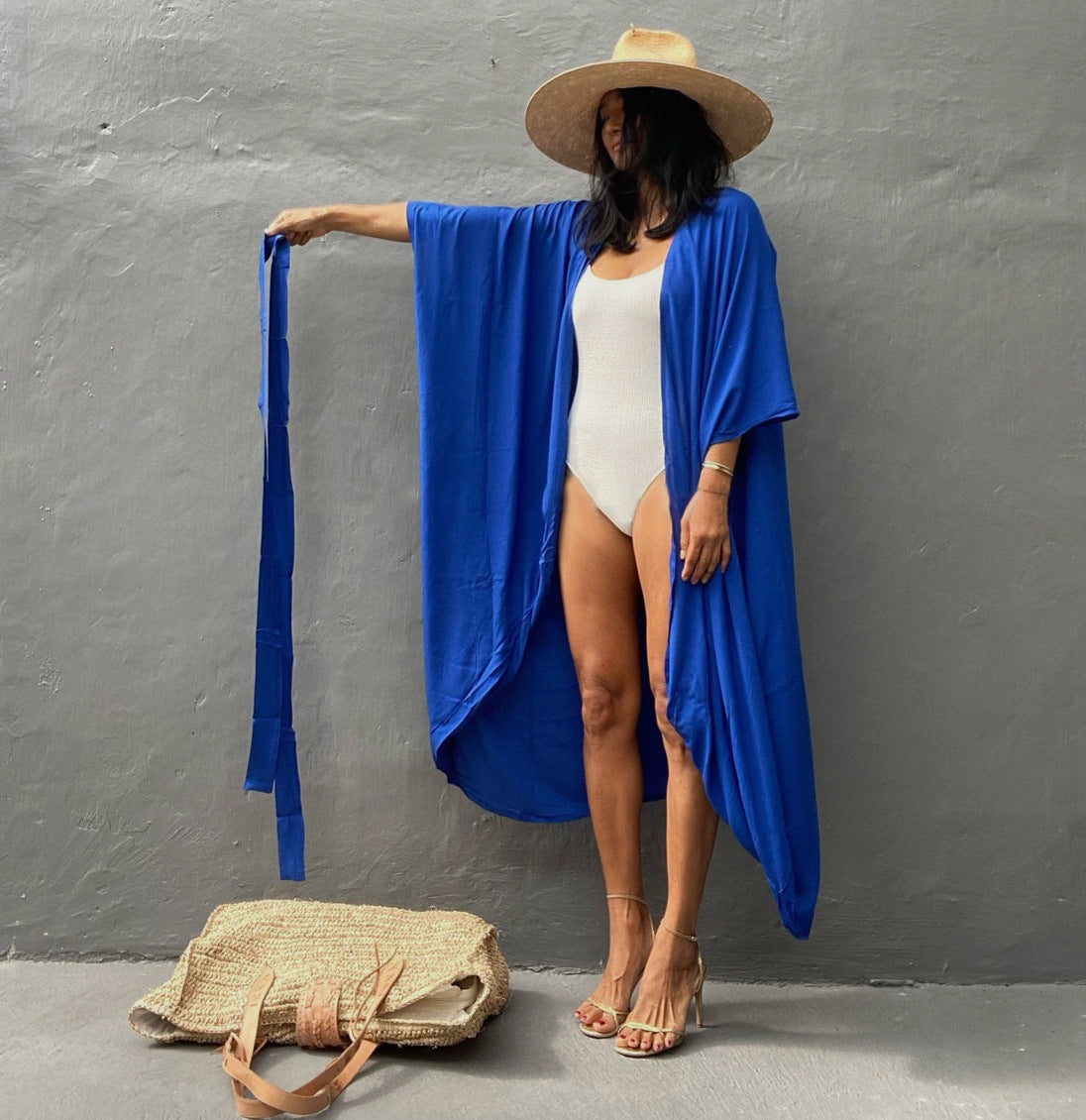 Rayon Solid Color Cardigan Holiday Casual Beach Bikini Cover 5 Colors snowpeak