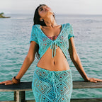 Vacation Beach Top Hollow Out Cutout Sexy Cardigan Top Casual Beach Top Mangar