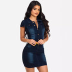 Sexy Slim Denim Dress Hip Nightclub Dress Joliss
