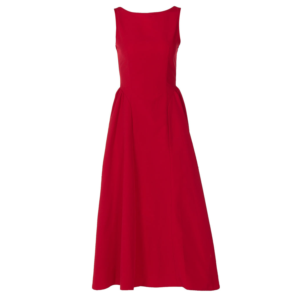 Women Clothing Summer Solid Color Sleeveless Waist Slim Backless Dress Flash Vision
