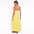 Women Tube Top Dress Summer Yellow Small Sleeveless Elegant Elegant Sexy Dress Yiskiss