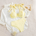 Bikini Sexy Split Two Piece Set Swimsuit Solid Color Bikini Swimsuit