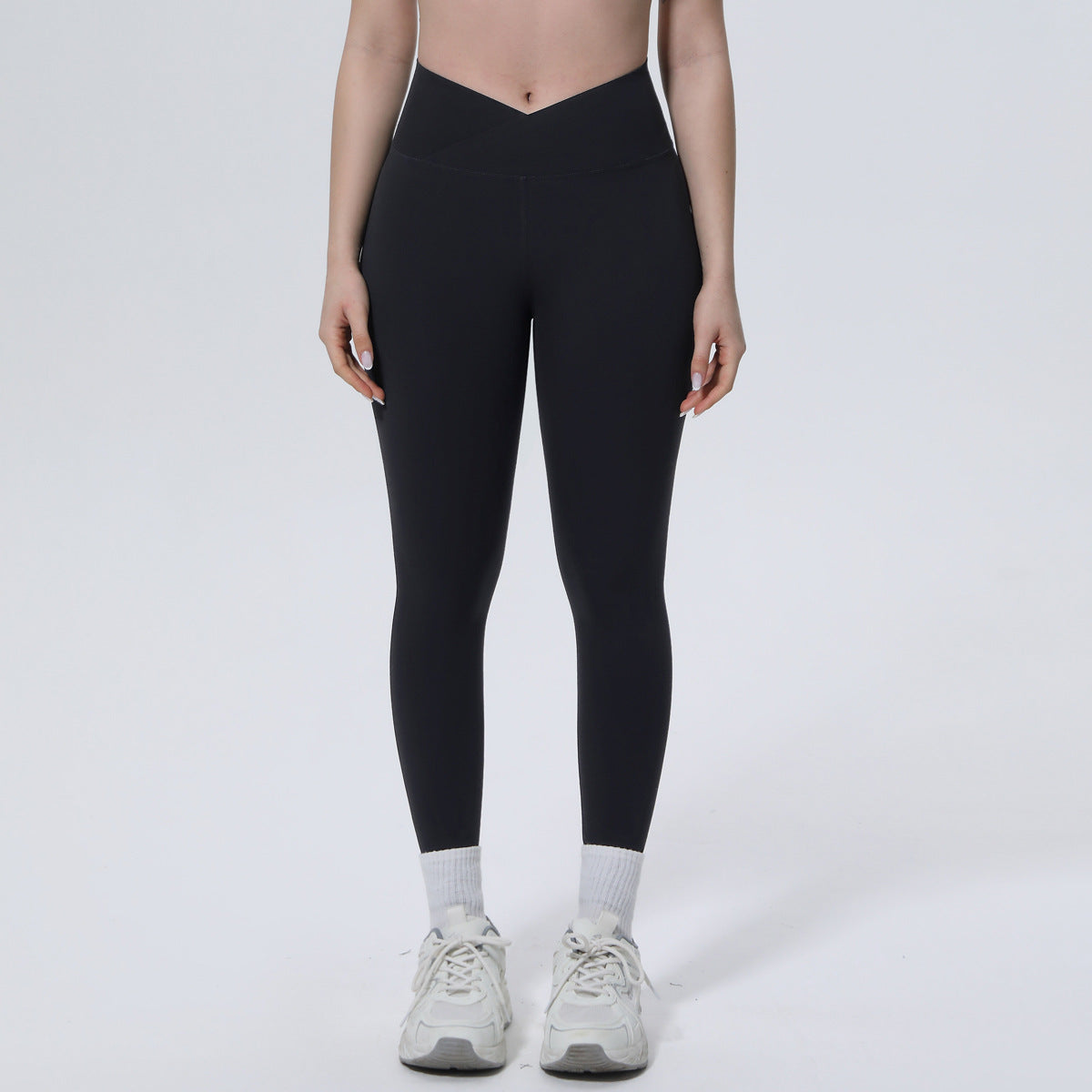 High Waist Nude Feel Seamless Skin Friendly Cross Waist Tight Pants Running Exercise Workout Pants Sexy Slim Fit Yoga Pants NESHA