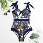 Maillot de bain une pièce pour femme, moulant, fin et rigide, style rétro, en mousseline de soie