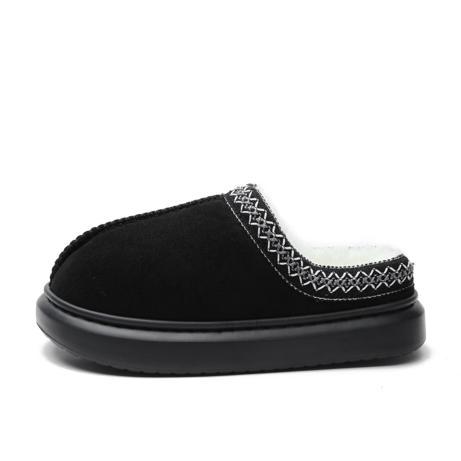 Baotou Fluffy Slippers Autumn Winter Ethnic Cotton Slippers Men Women Couple Warm Rubber Thick-Soled Cotton Slippers FDpjegl