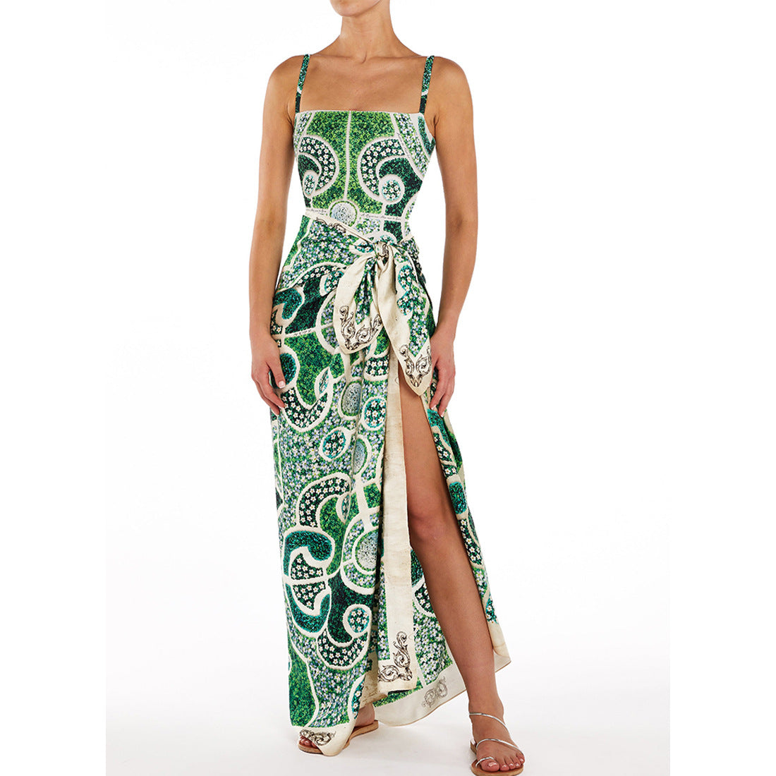 Traje de baño de una pieza con estampado adelgazante para mujer