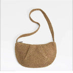 Sac bandoulière décontracté en paille, sac à boulettes de niche, sac tissé, sac de plage de vacances, sac de poitrine assorti 