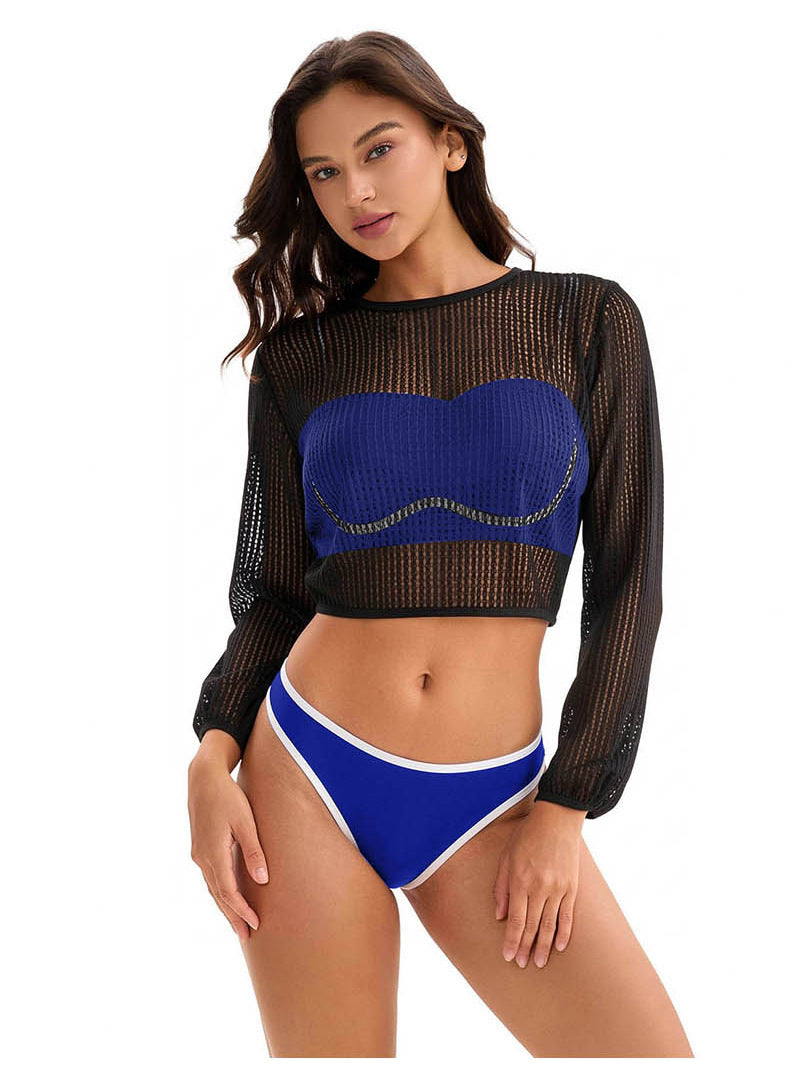 Arrival Bikini Swimsuit Women Sexy Three Piece Sets Long Sleeved Blouse Bianco