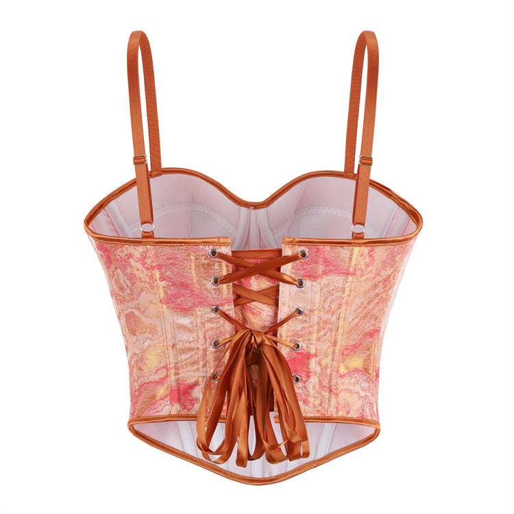 Orange Double Shoulder Strap with Cup Women Tube Top Court Body Shaping Top Beloved