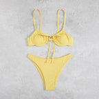 Solid Color Bikini Swimsuit Sexy Lacing Swimsuit Women Bikini Alina