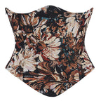Monet Oil Painting Ink Chrysanthemum Boning Corset Waist Seal Belly Contracting Slimming Waist Contracting Beloved