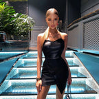 Women Clothing Summer Sexy Elegant Slimming Sexy Short Dress Sleeveless Office Hip Dress Dress Women SaturdayNight