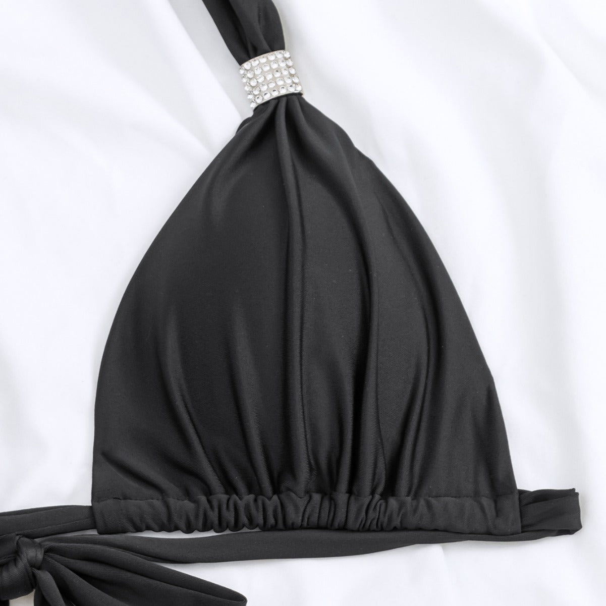 Bikini de color sólido atado en forma de T bikini sexy dividido traje de baño traje de baño