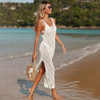 Knitted Crochet Beach Cover up Sexy Cutout Seaside Holiday Sun Protection Shirt Bikini Cover up Crochet hook EvenStar