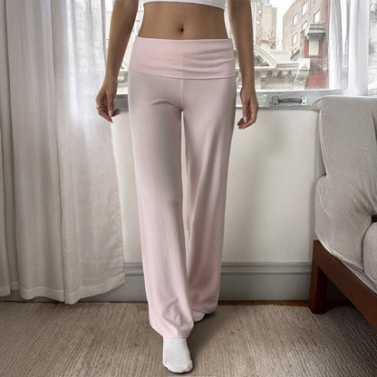 Pantalones casuales de pierna recta de color sólido para vacaciones, ropa de mujer para otoño e invierno.