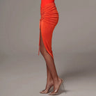 Summer Women Clothing Sexy Slim Fit Irregular Asymmetric Skirt Trend Drawstring Skirt George