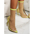 Spring Summer Catwalk Diamond All Match Net Drill Trendy Women High Heel Sandals Euseen