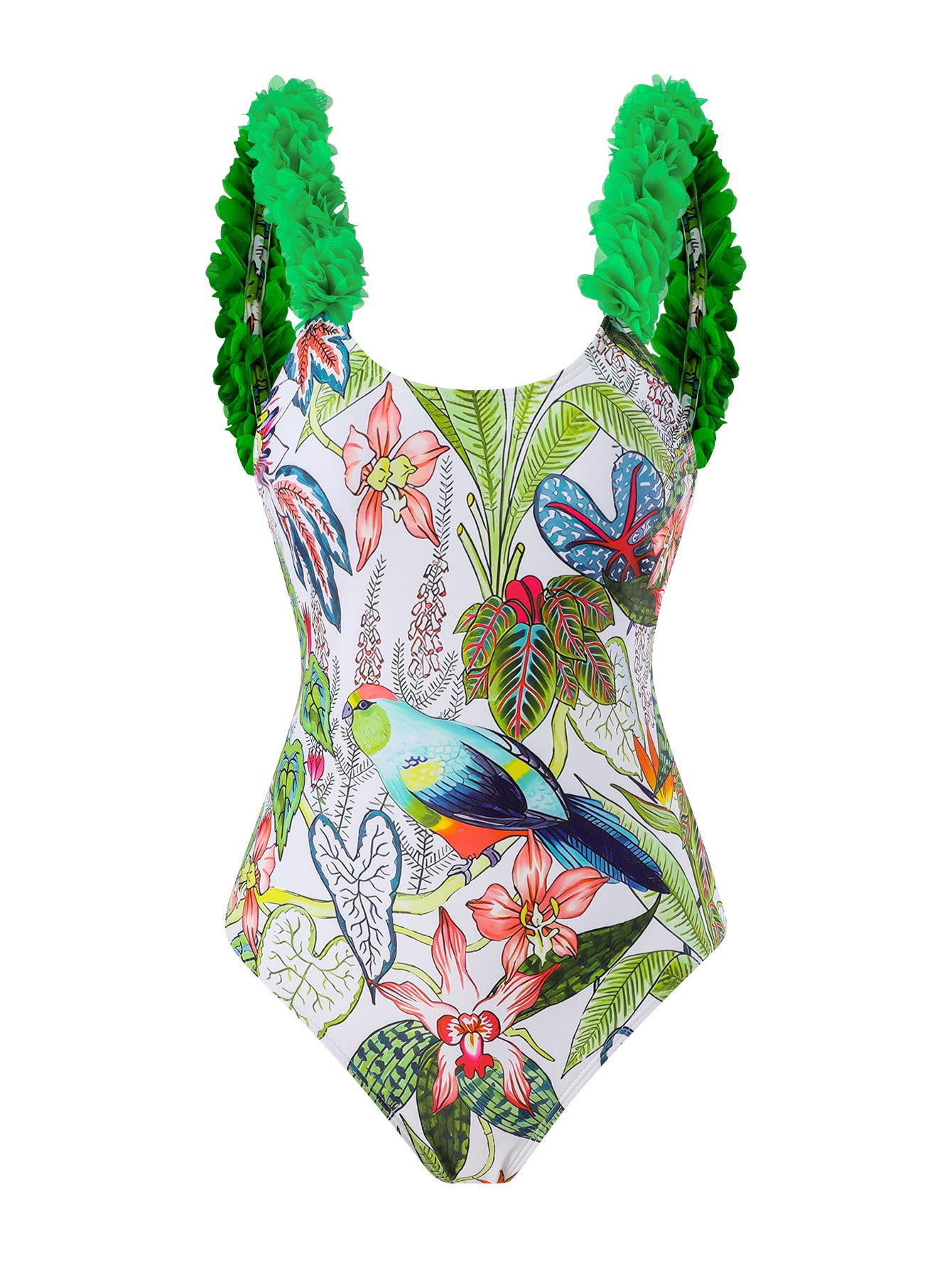 Green Flower Separate Jumpsuit
