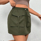 Plus Size Women Clothes Autumn Winter Street Elastic Waist A line Skirt Yido