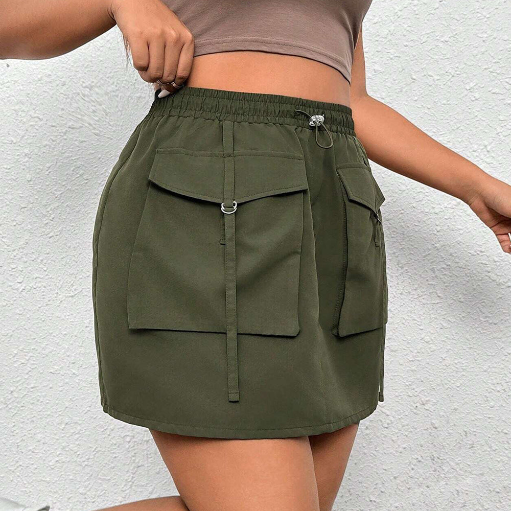 Plus Size Women Clothes Autumn Winter Street Elastic Waist A line Skirt Yido