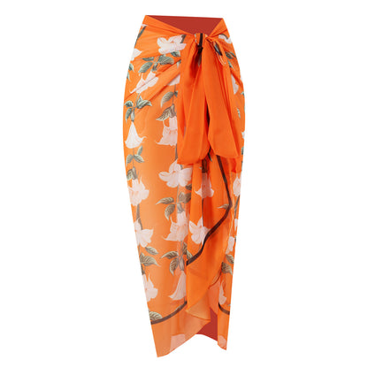 Orange Wrap Skirt