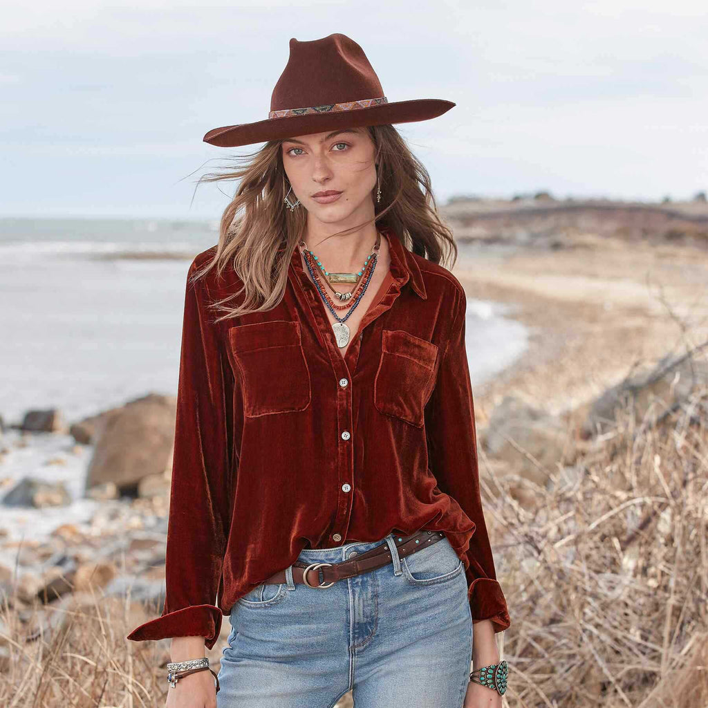 Camisa Pleuche para mujer, blusa holgada de terciopelo de manga larga que combina con todo