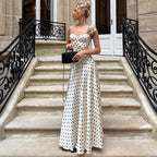 Summer Women Clothing French Sling Waist Slimming Maxi Dress Skirt Two Piece Sets Cecil