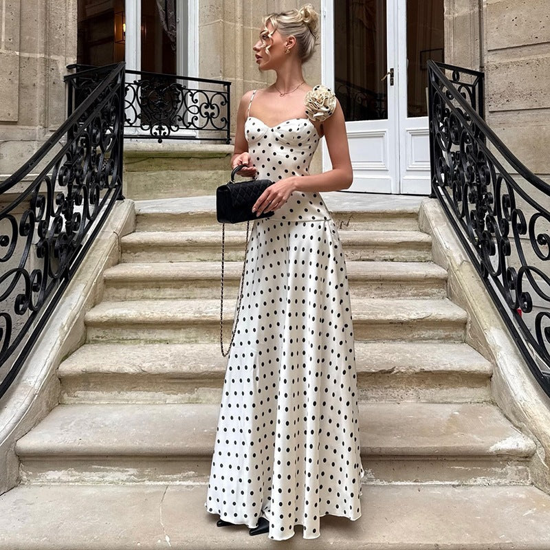 Summer Women Clothing French Sling Waist Slimming Maxi Dress Skirt Two Piece Sets Cecil