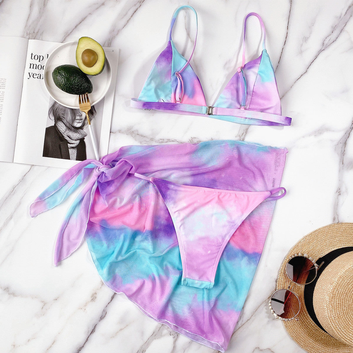 Bikini Tie-Dyed Traje de baño individual Bikini Mujer Traje de baño Fission Traje de baño Explosion