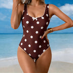Polka Dot One Piece Swimsuit Lady Sexy Bikini Seaside Beach Spring Swimsuit Alina