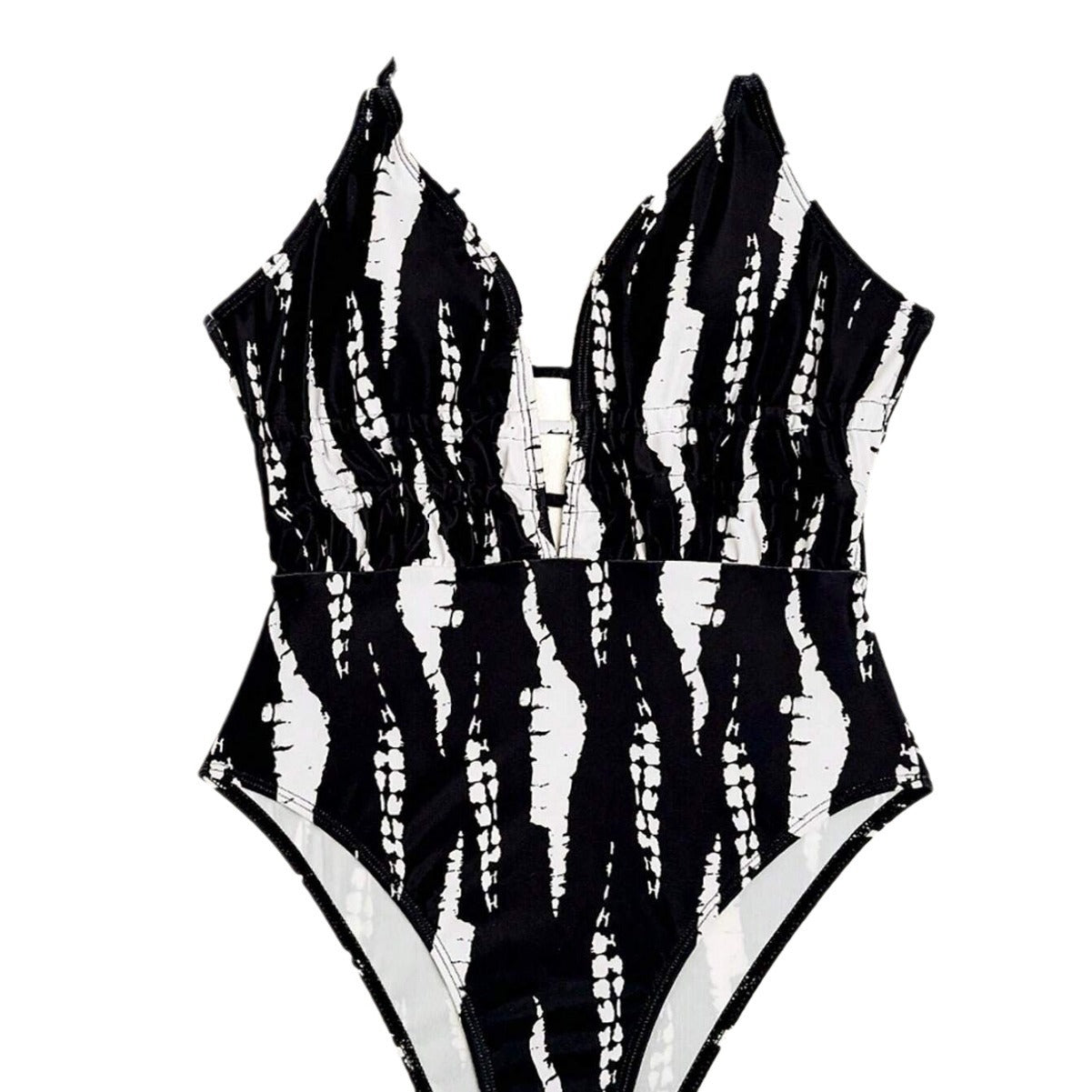 Traje de baño para mujer, sexy, sin espalda, con cuello en V y cordones, para primavera