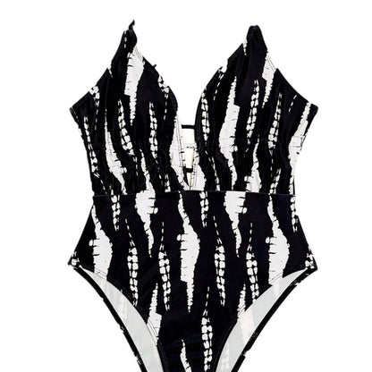 Traje de baño para mujer, sexy, sin espalda, con cuello en V y cordones, para primavera