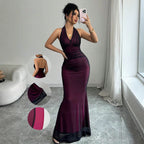 Women Clothing Summer Sexy Halter Mesh Sexy Sleeveless Dress WensDiva