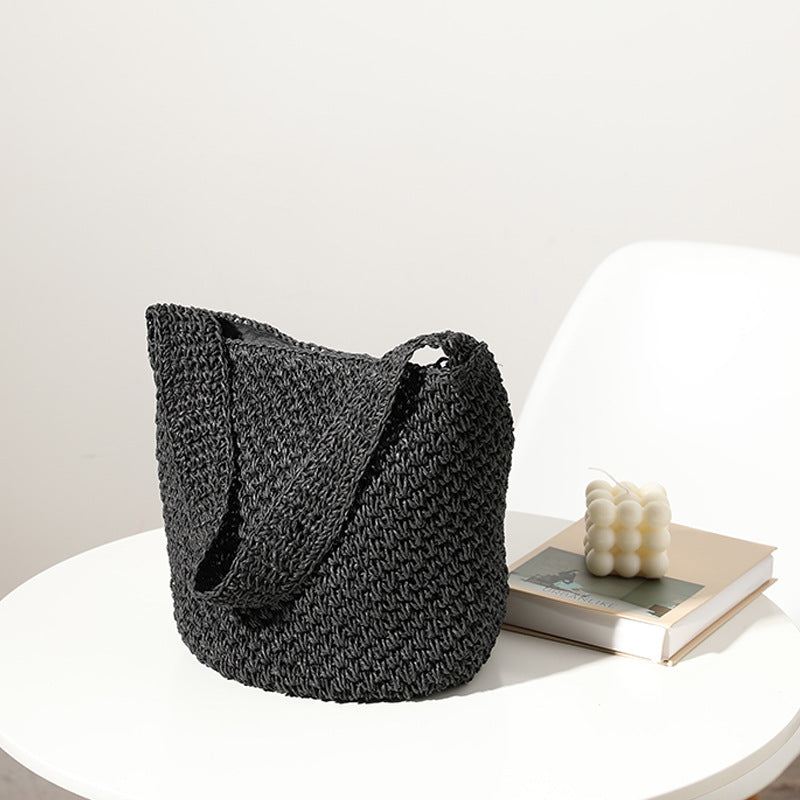 Hand Woven Bag Woven Bag Straw Bag Woven Bag Bucket Bag Seaside Vacation Beach Bag EaseWoven