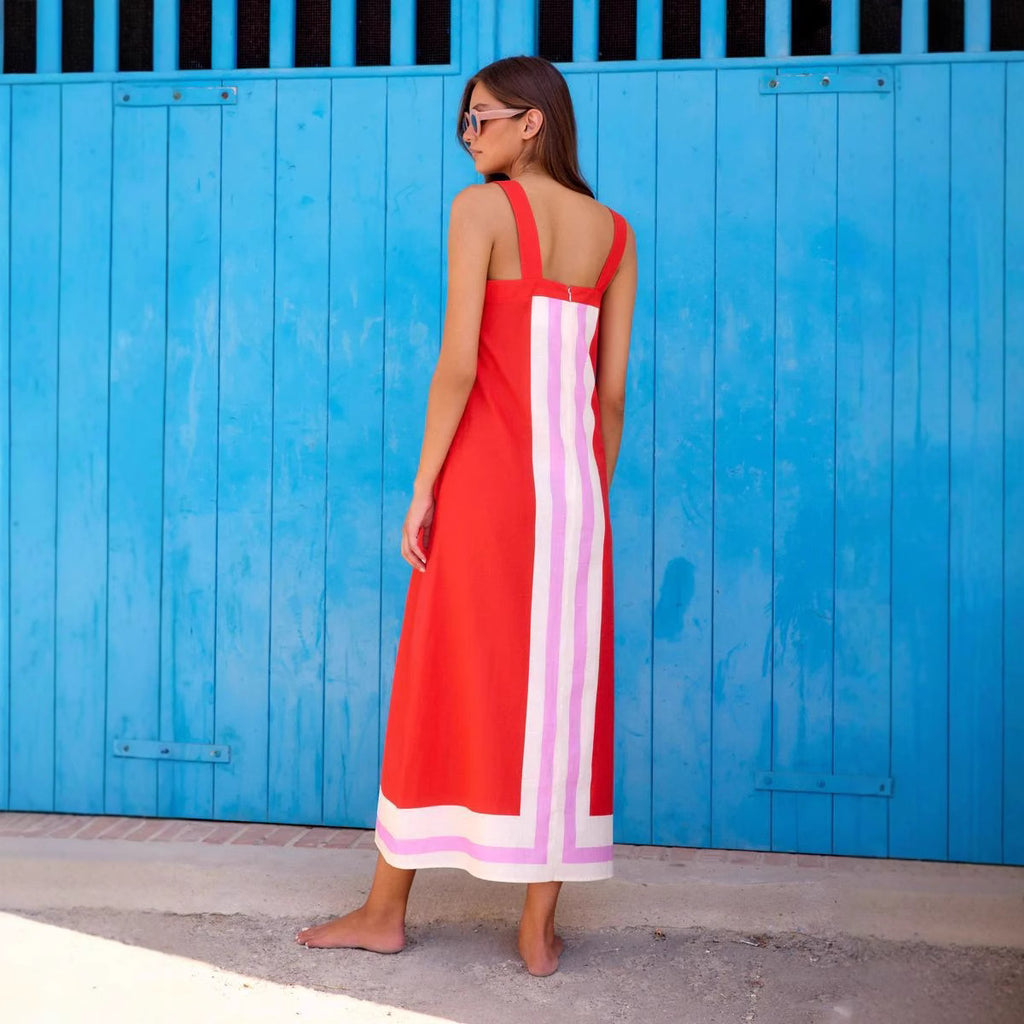 Summer Casual Dress Seaside Vacation Sling Dress XUYUN