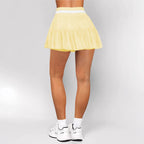 Summer Pantskirt Anti Exposure High Waist Contrast Color Mesh Pleated Skirt Ballet Short Skirt Women Midol