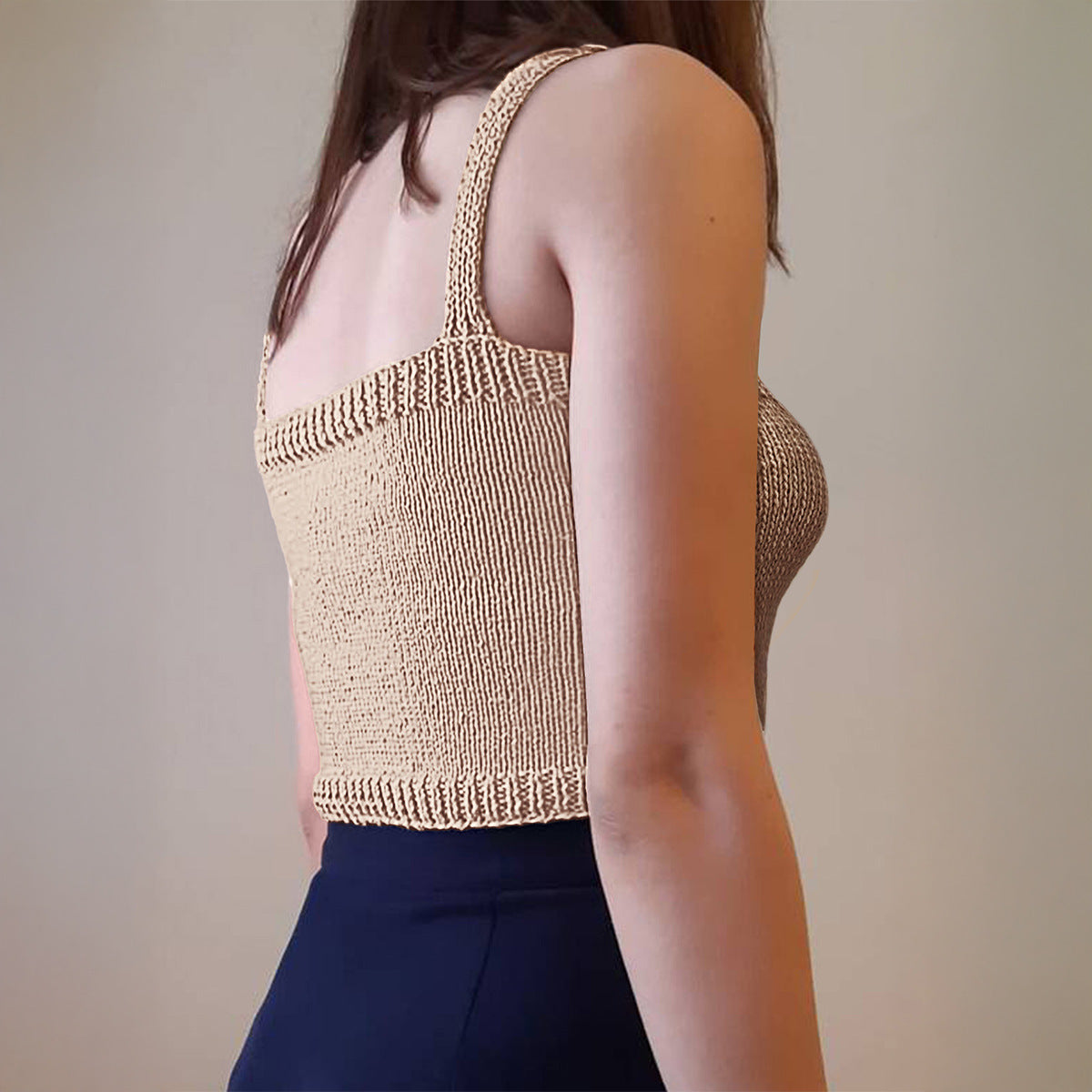 Women Clothing Casual Woolen Camisole Spring Summer CKK